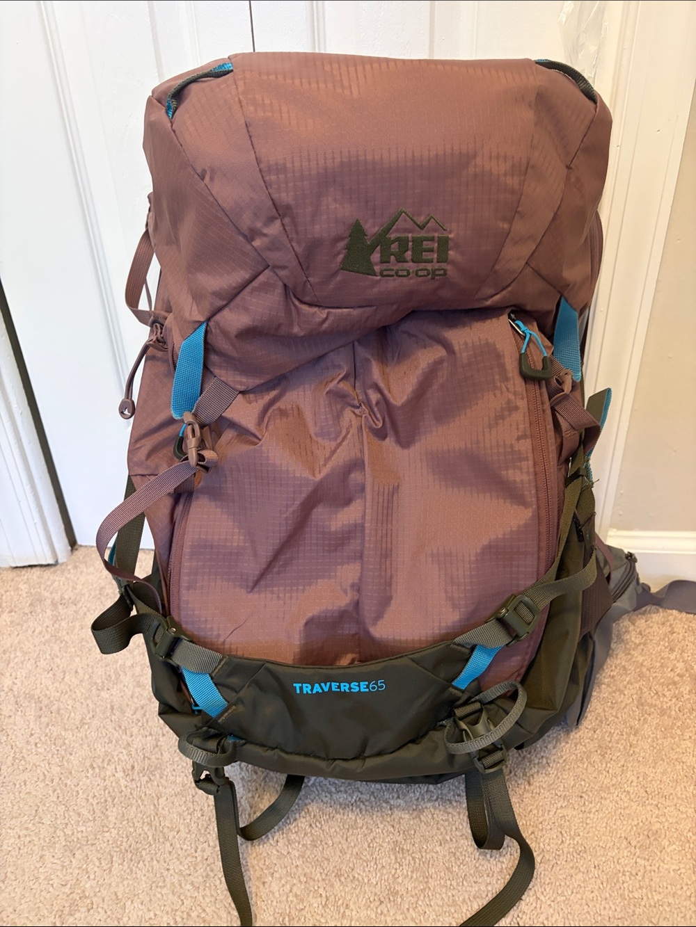 REI Traverse 65 Backpack - Plum with Teal Accents